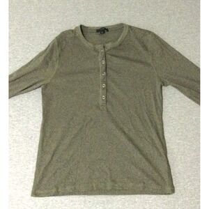 J. Crew  1/4 button front shirt woman's size L Cotton blend green
